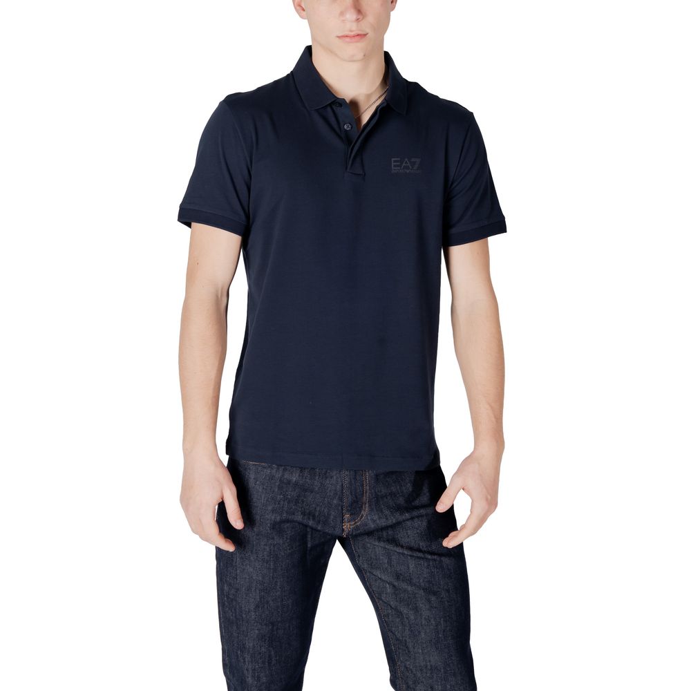 Blue Cotton Polo Shirt