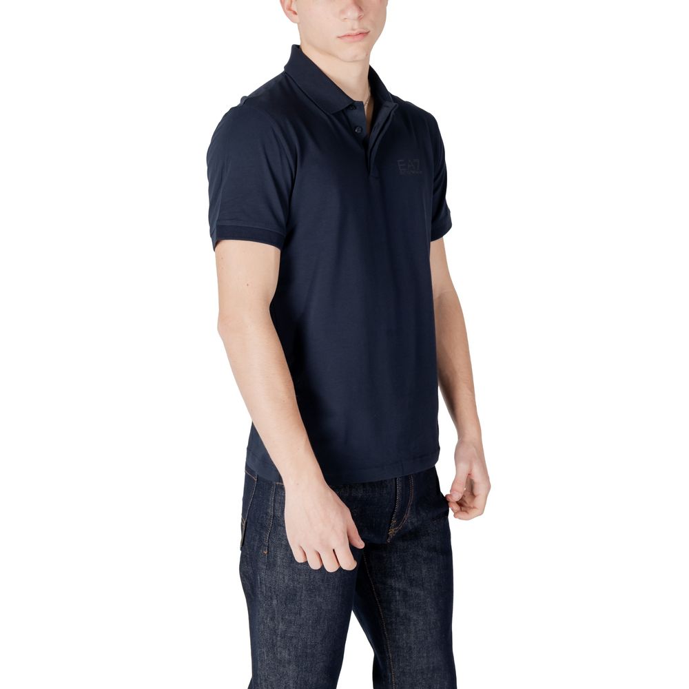 Blue Cotton Polo Shirt