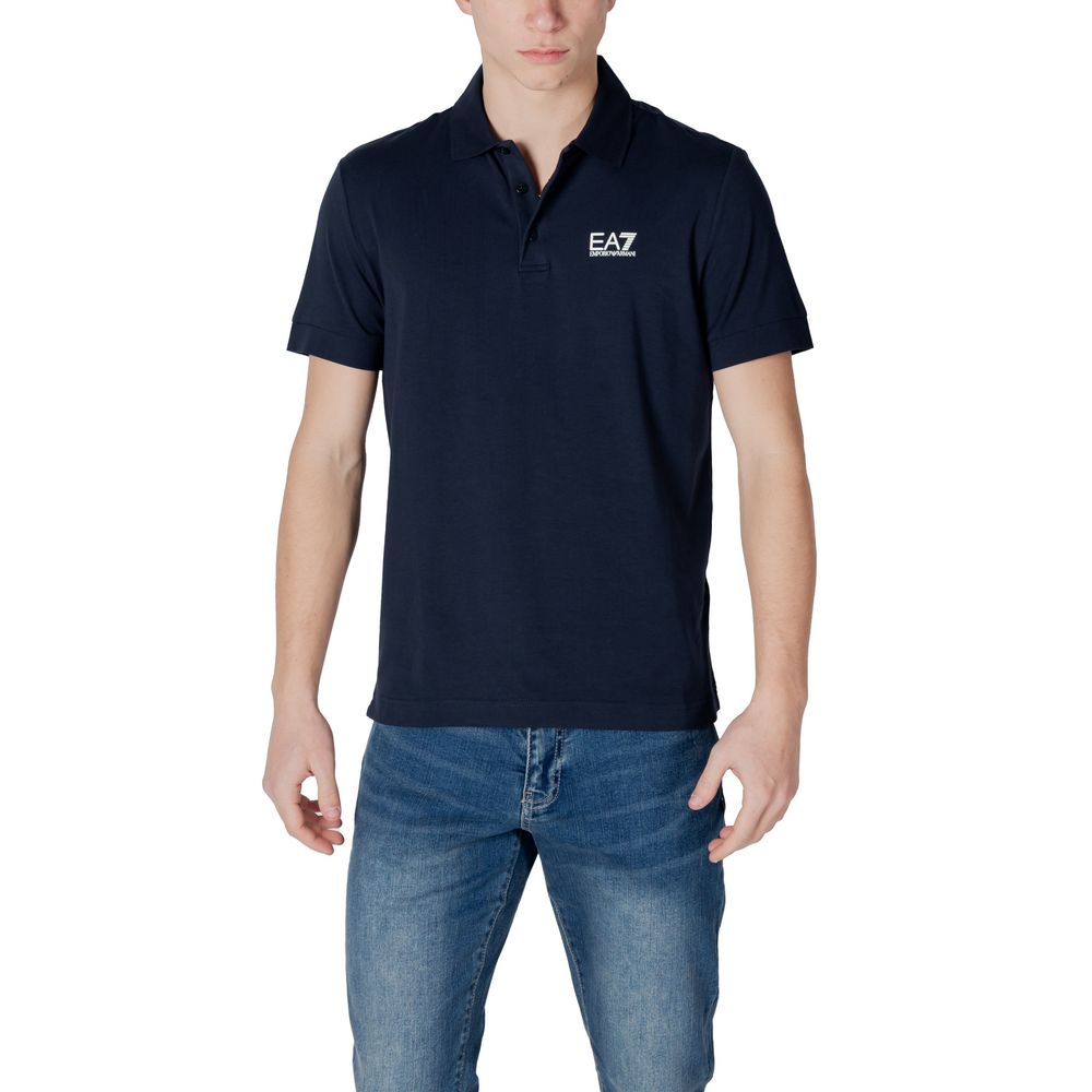 Blue Cotton Polo Shirt