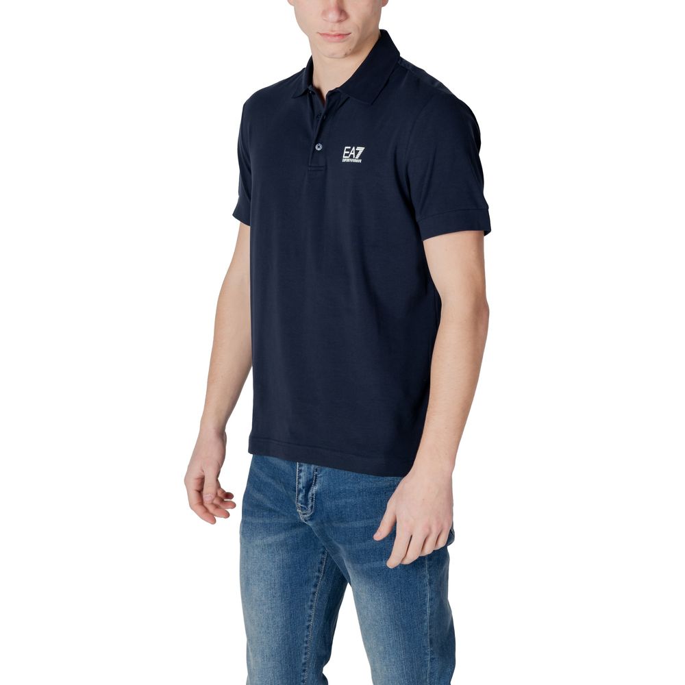 Blue Cotton Polo Shirt