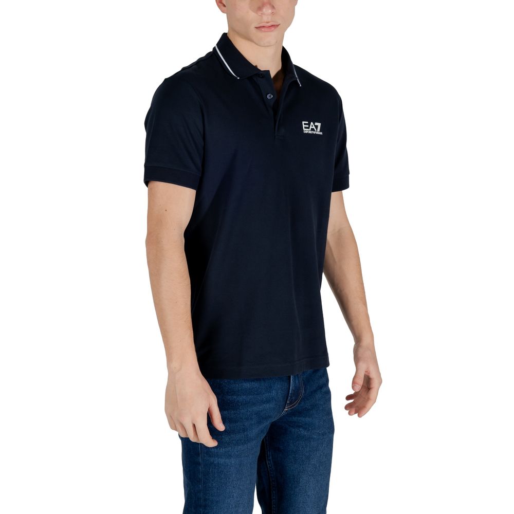 Blue Cotton Polo Shirt