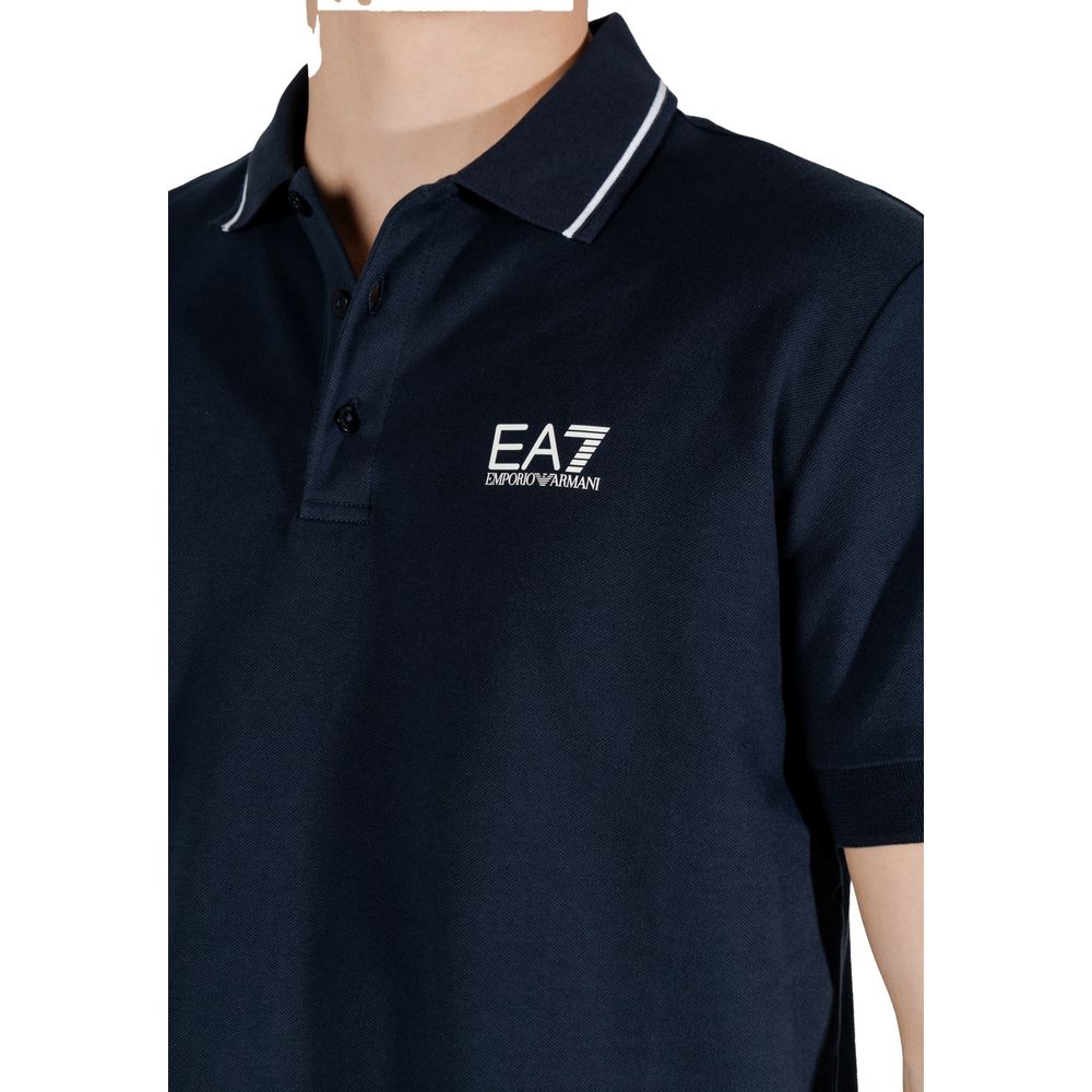 Blue Cotton Polo Shirt