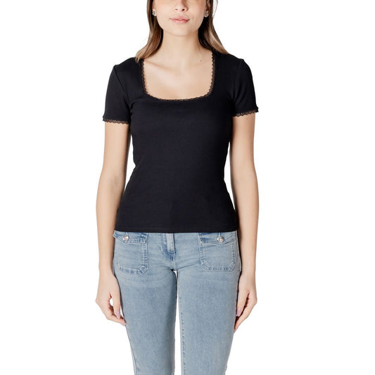 Black Cotton Tops & T-Shirt