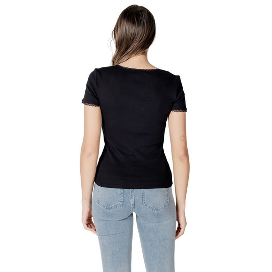 Black Cotton Tops & T-Shirt