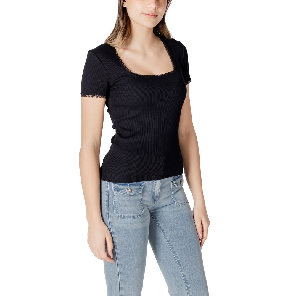 Black Cotton Tops & T-Shirt