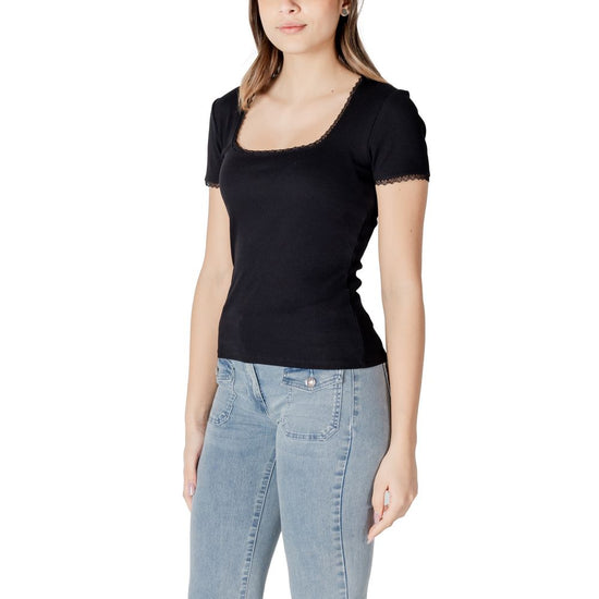 Black Cotton Tops & T-Shirt