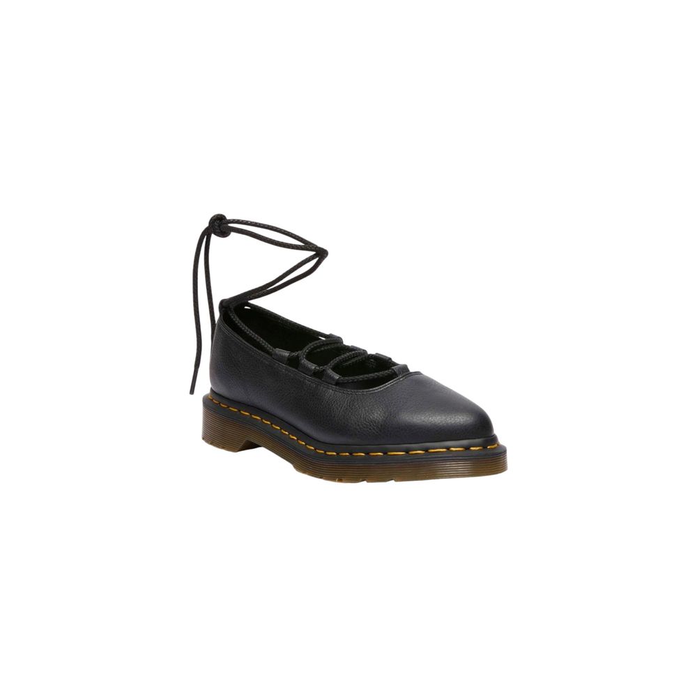 Black Leather Flat Shoe