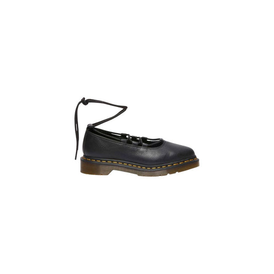 Black Leather Flat Shoe