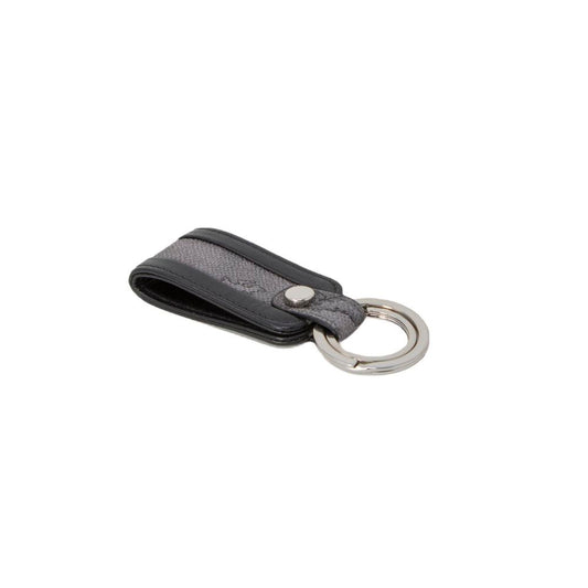 Gray Leather Keychain