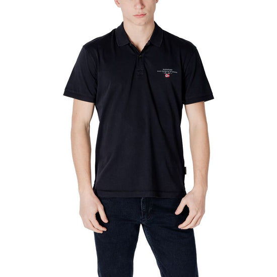 Black Cotton Polo Shirt