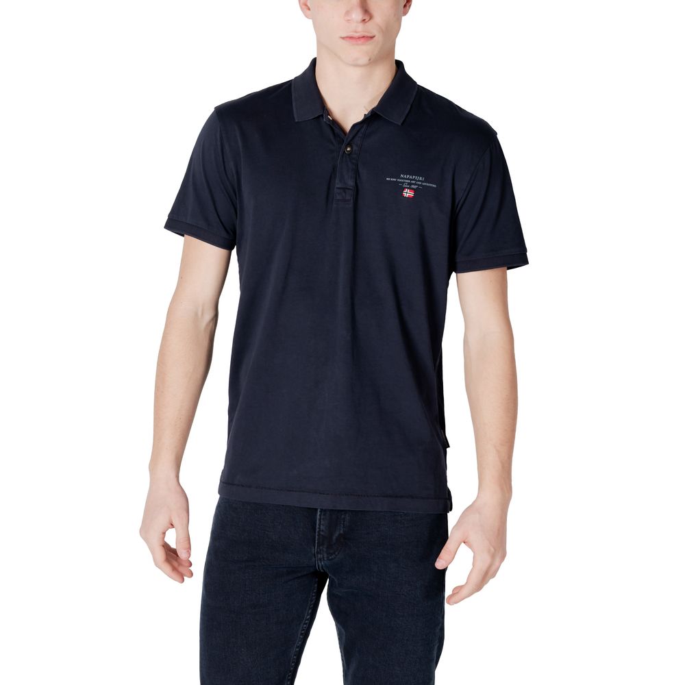 Blue Cotton Polo Shirt