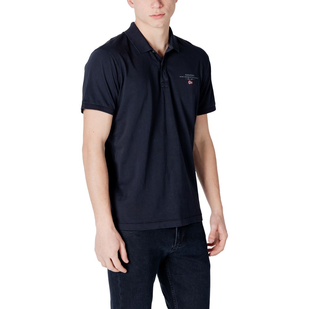 Blue Cotton Polo Shirt