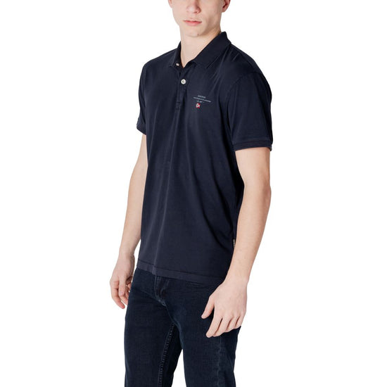 Blue Cotton Polo Shirt