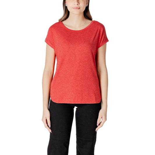 Red Polyester Tops & T-Shirt