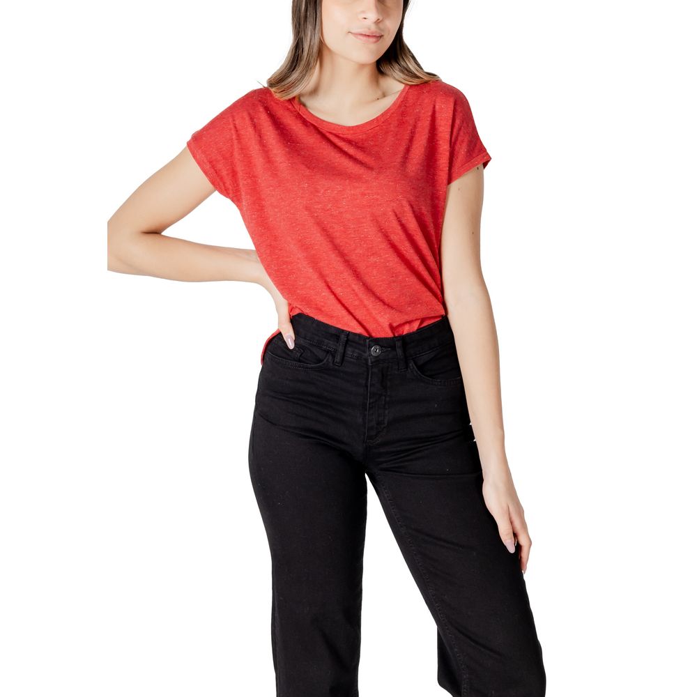 Red Polyester Tops & T-Shirt