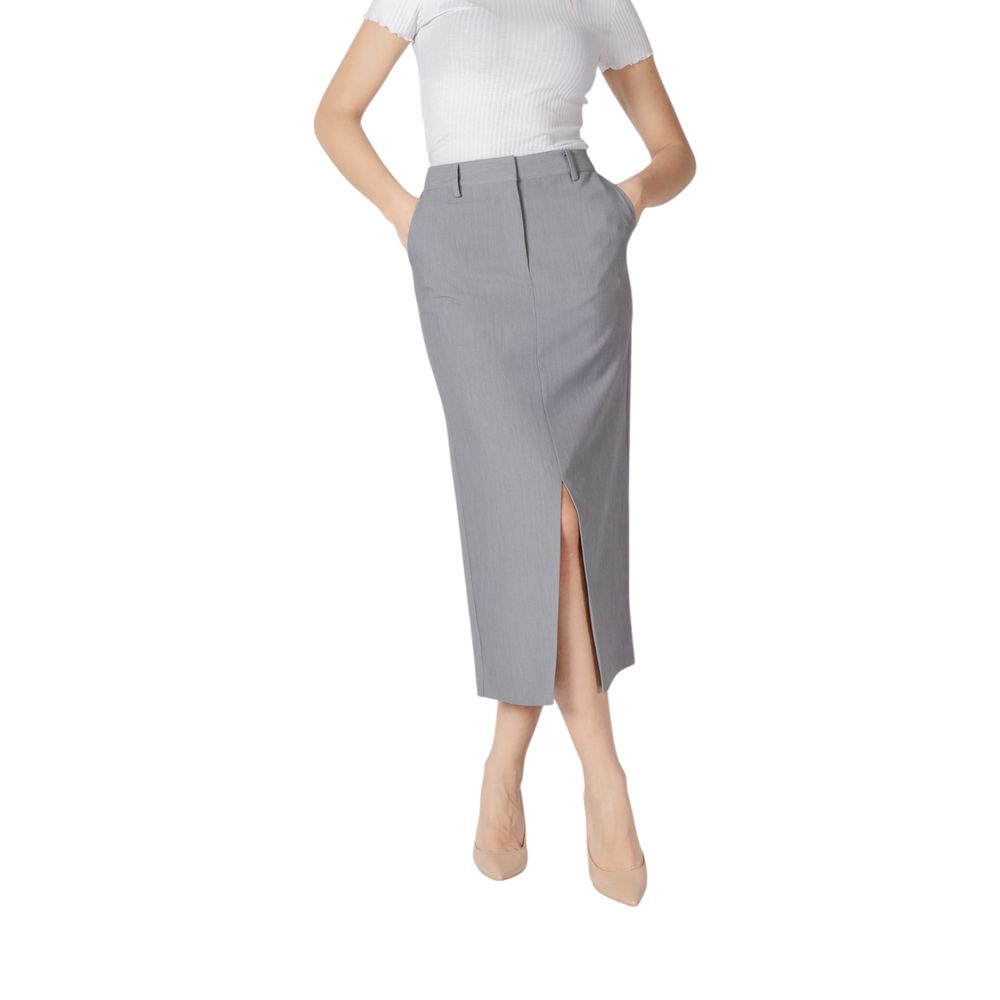 Gray Polyester Skirt