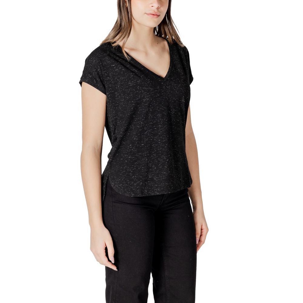 Black Polyester Tops & T-Shirt