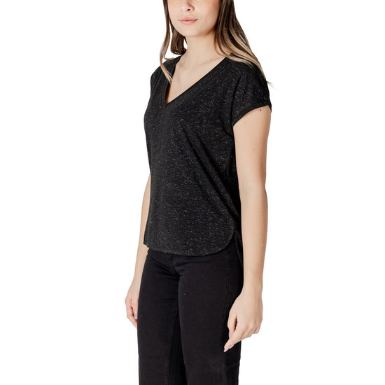 Black Polyester Tops & T-Shirt