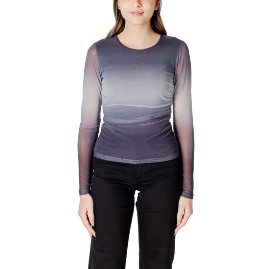 Gray Polyester Tops & T-Shirt