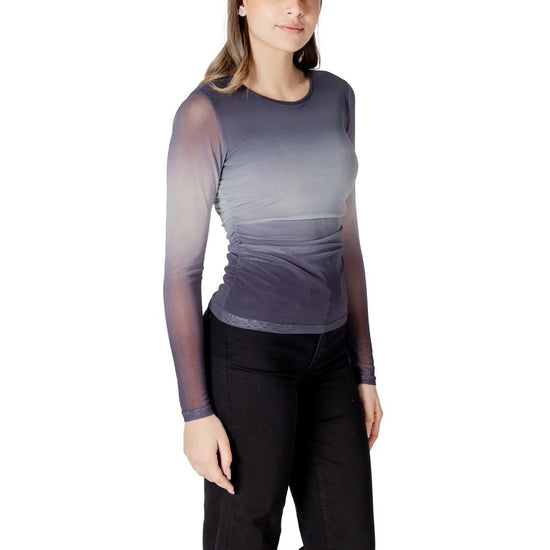 Gray Polyester Tops & T-Shirt