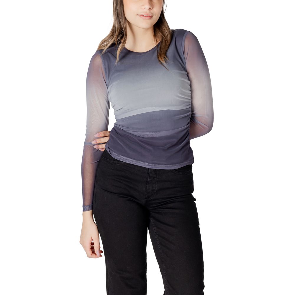 Gray Polyester Tops & T-Shirt