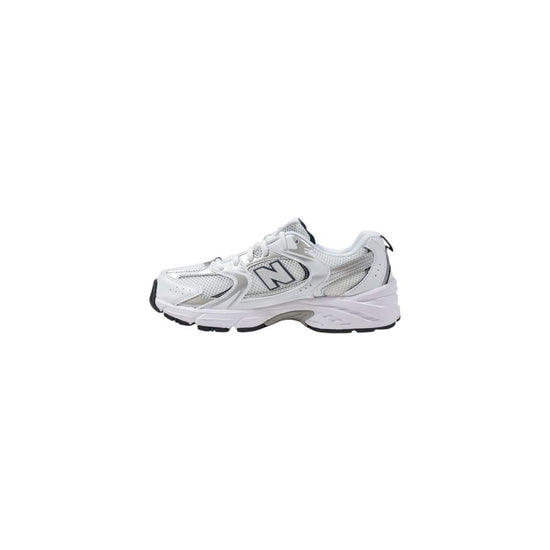 Silver Synthetic Material Sneaker