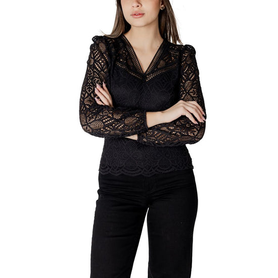 Black Polyester Tops & T-Shirt