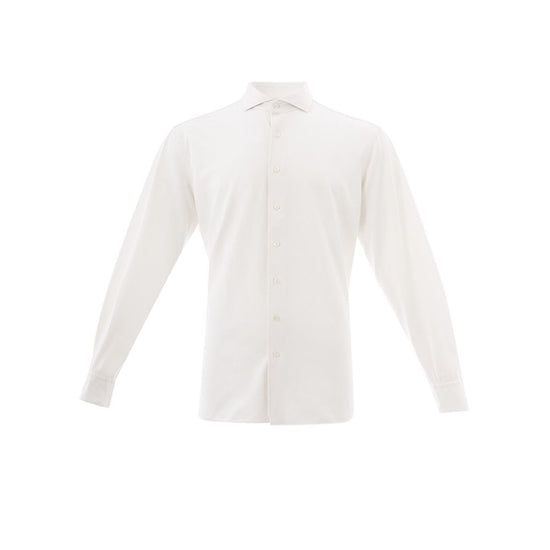 Elegant White Cotton Men's Shirt