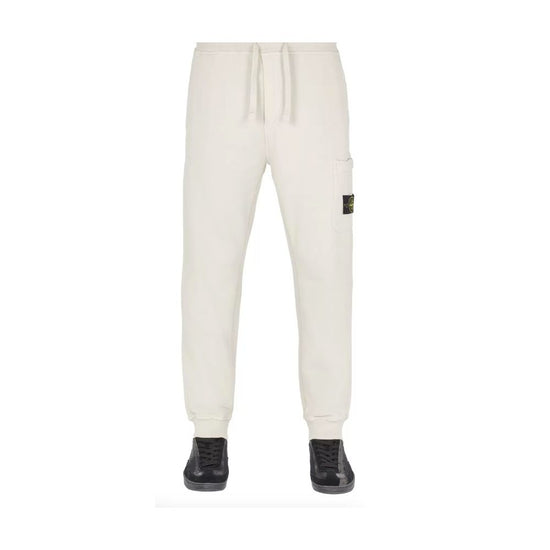 Beige Cotton Men's Track Pant