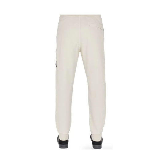 Beige Cotton Men's Track Pant