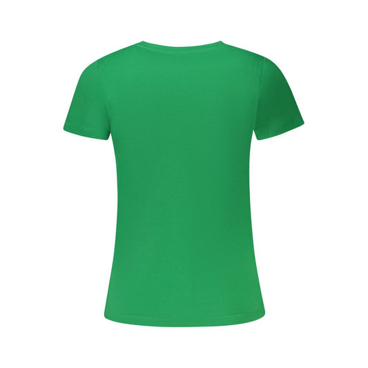 Green Cotton Women T-Shirt