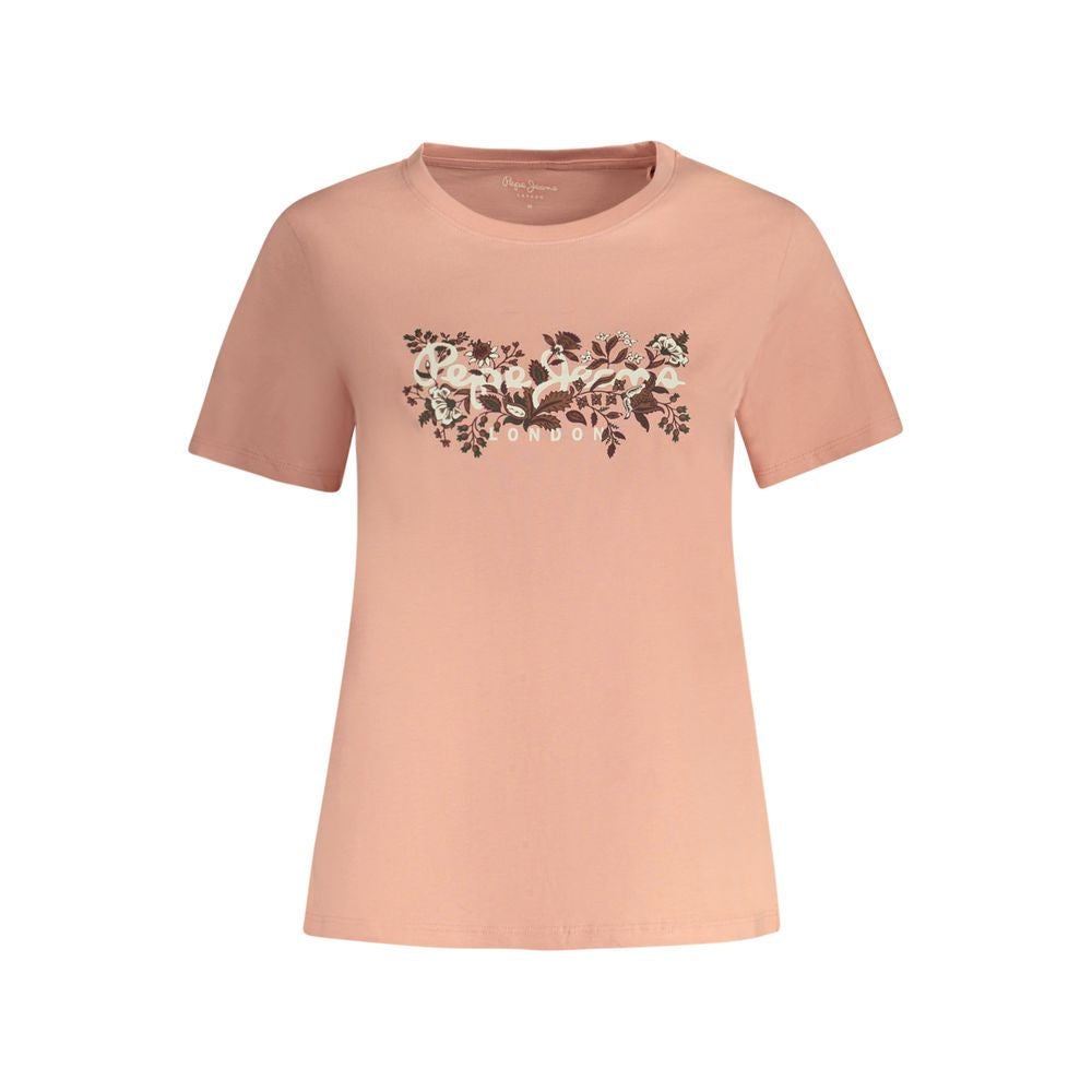 Pink Cotton Women T-Shirt