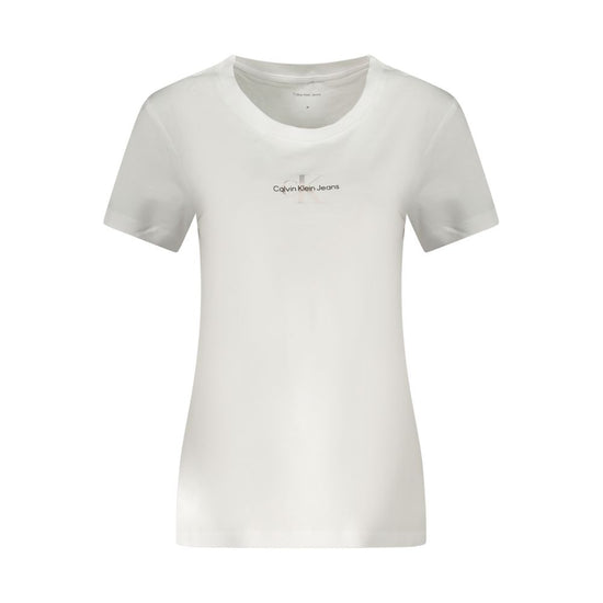 White Cotton Women T-Shirt