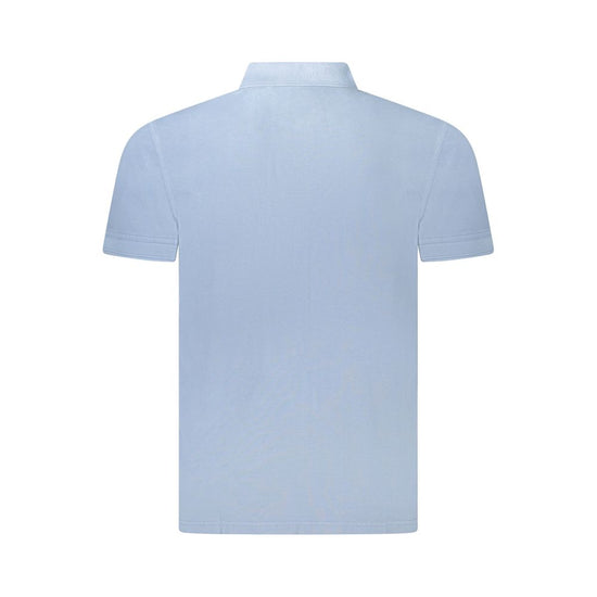 Light Blue Cotton Men Polo Shirt