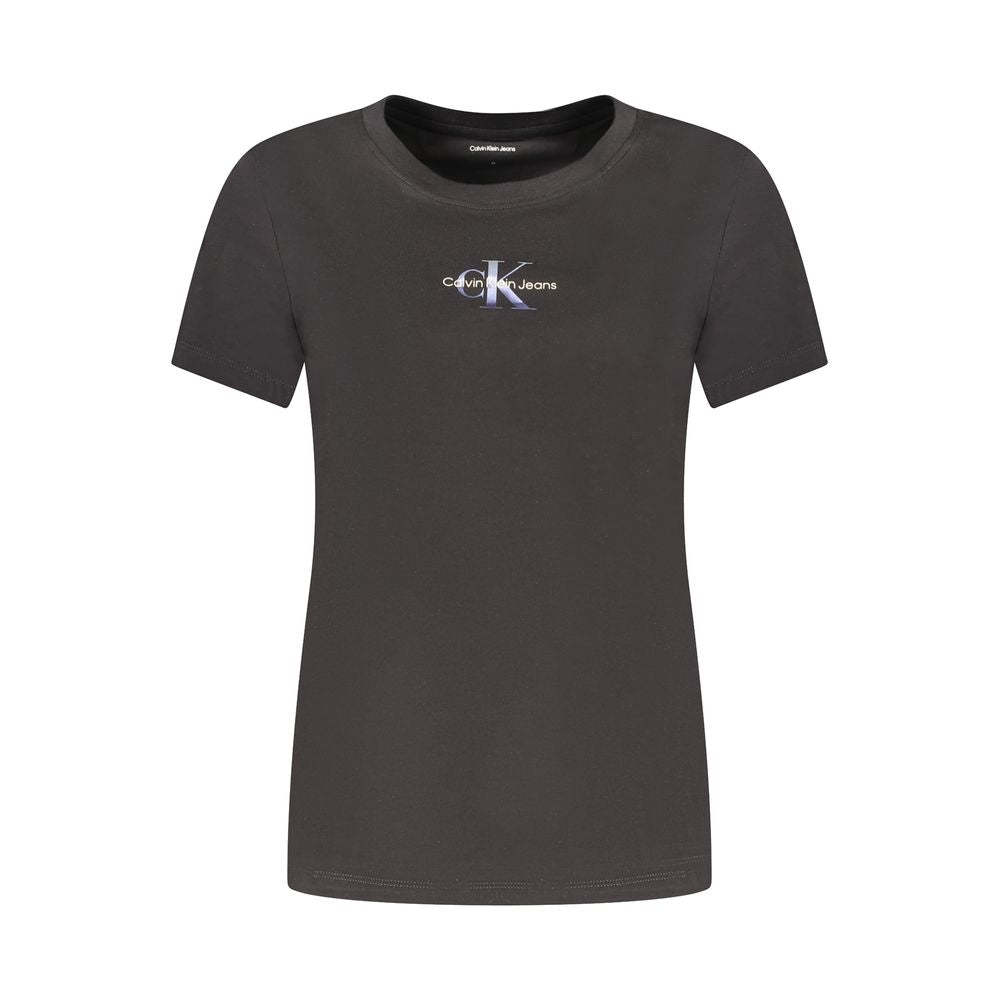 Black Cotton Women T-Shirt