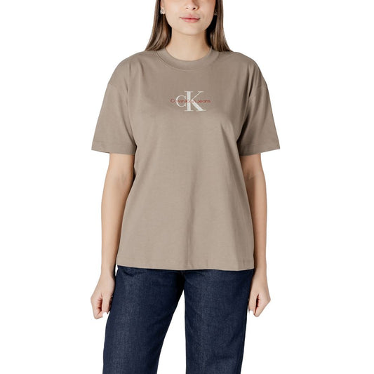 Beige Cotton Tops & T-Shirt