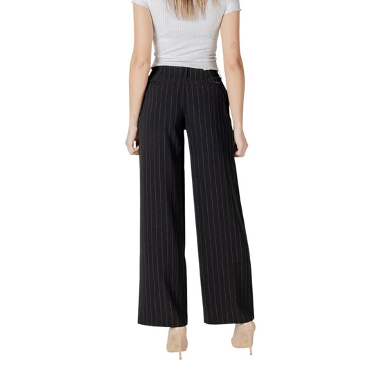 Black Polyester Jeans & Pant