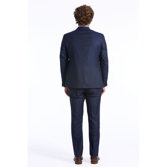 Blue Wool Men Suit