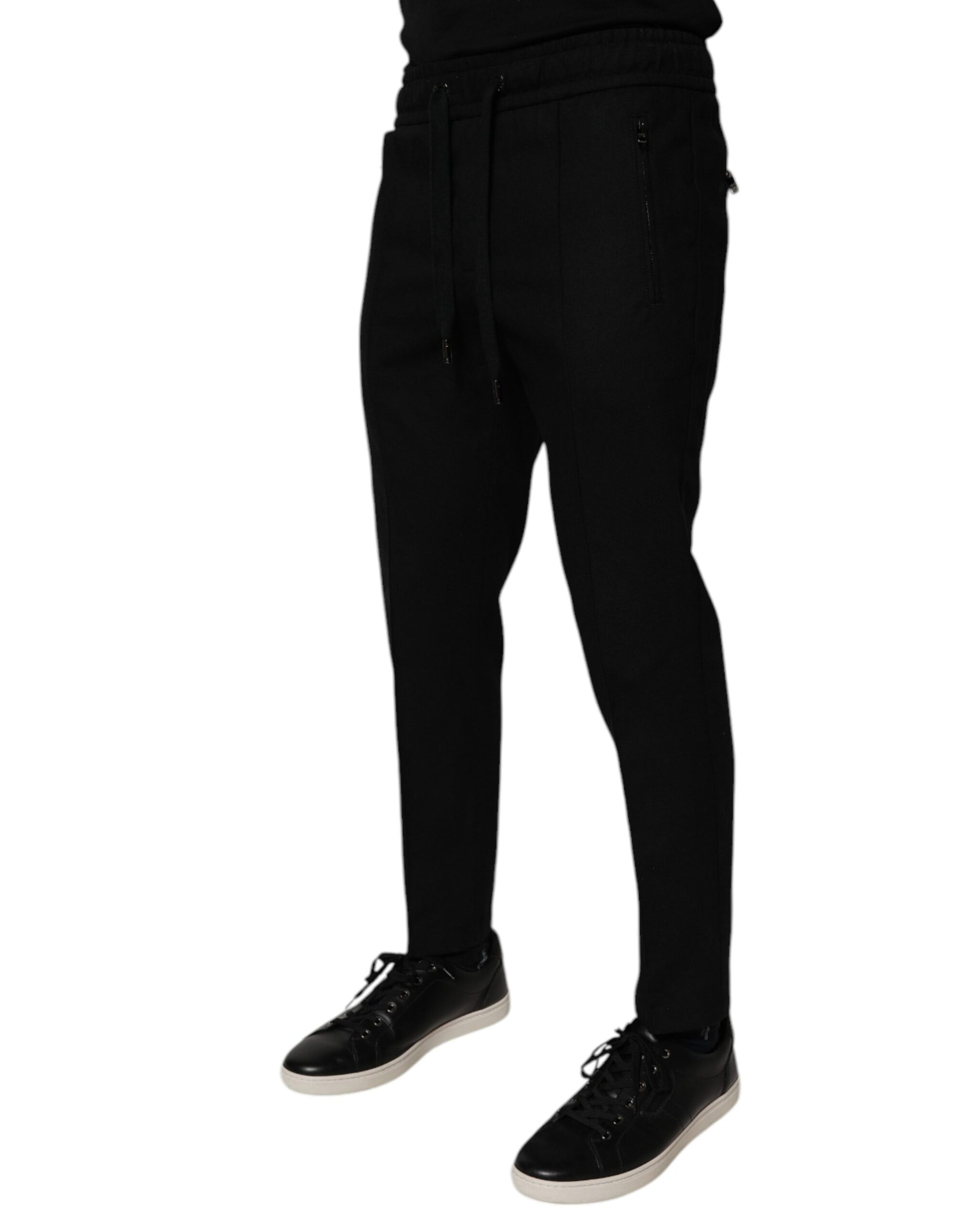 Black Wool Jogger Jogging Pants