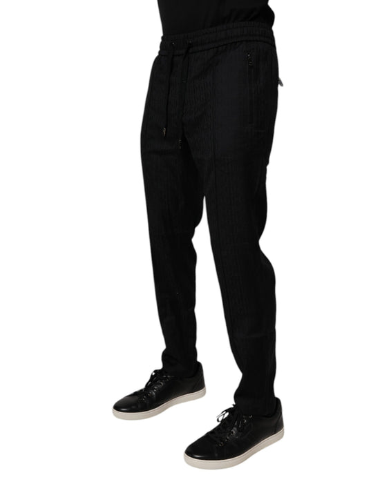 Black Wool Jogger Jogging Pants