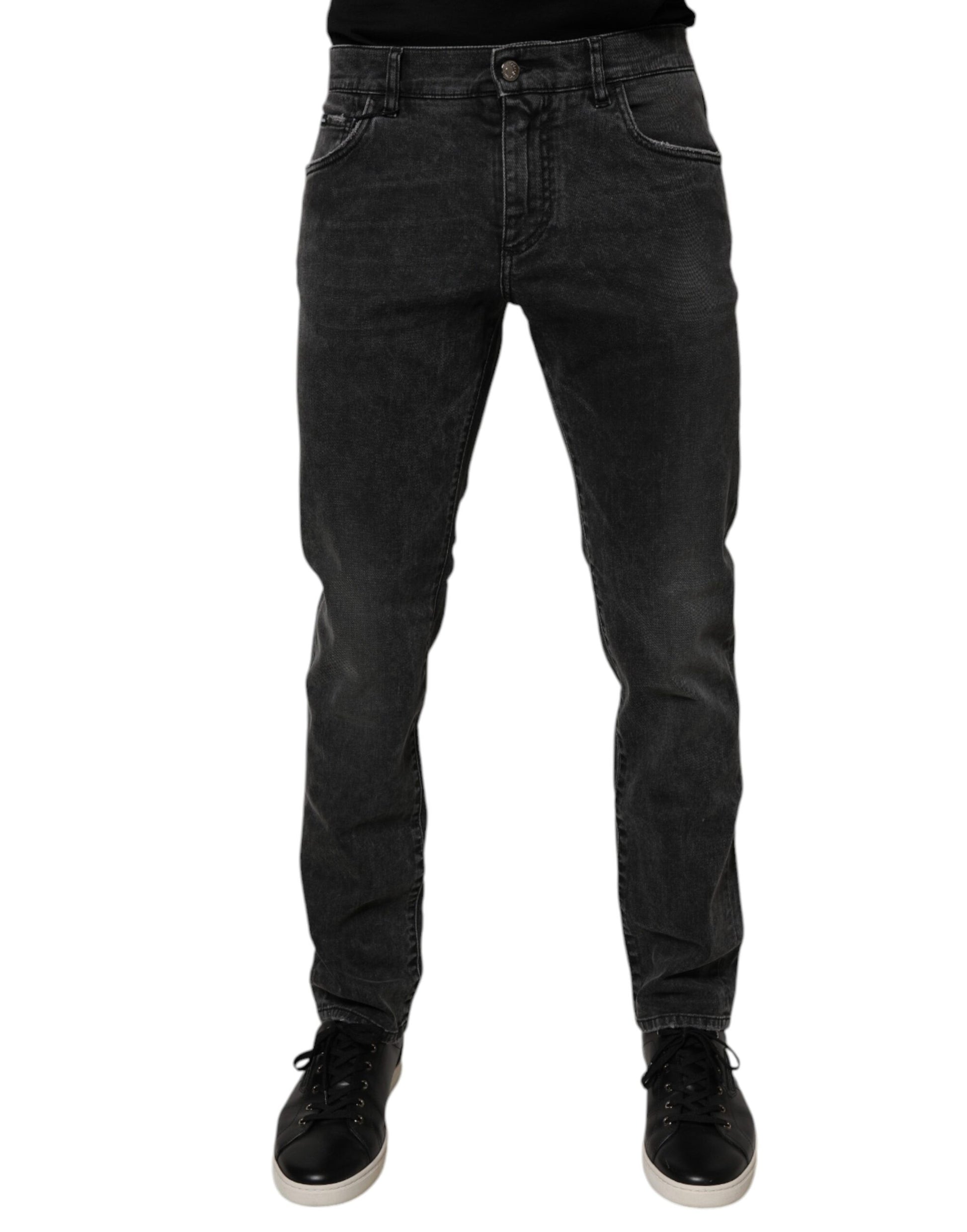 Black Cotton Stretch Skinny Men Denim Jeans