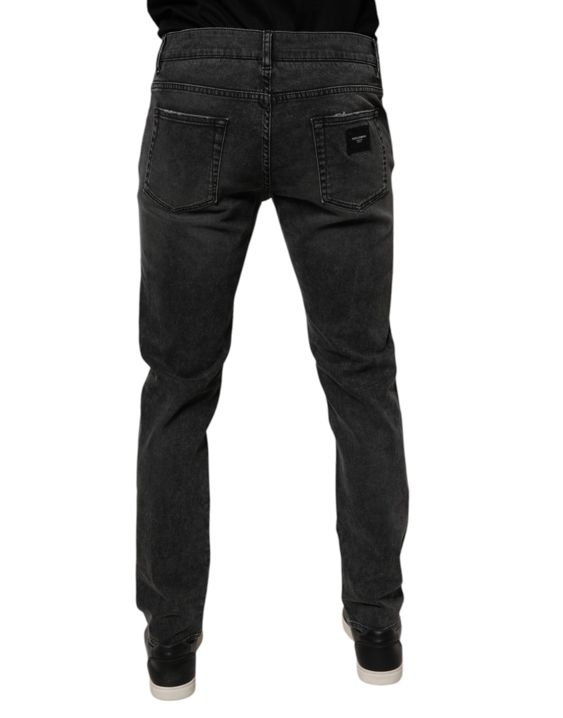 Black Cotton Stretch Skinny Men Denim Jeans