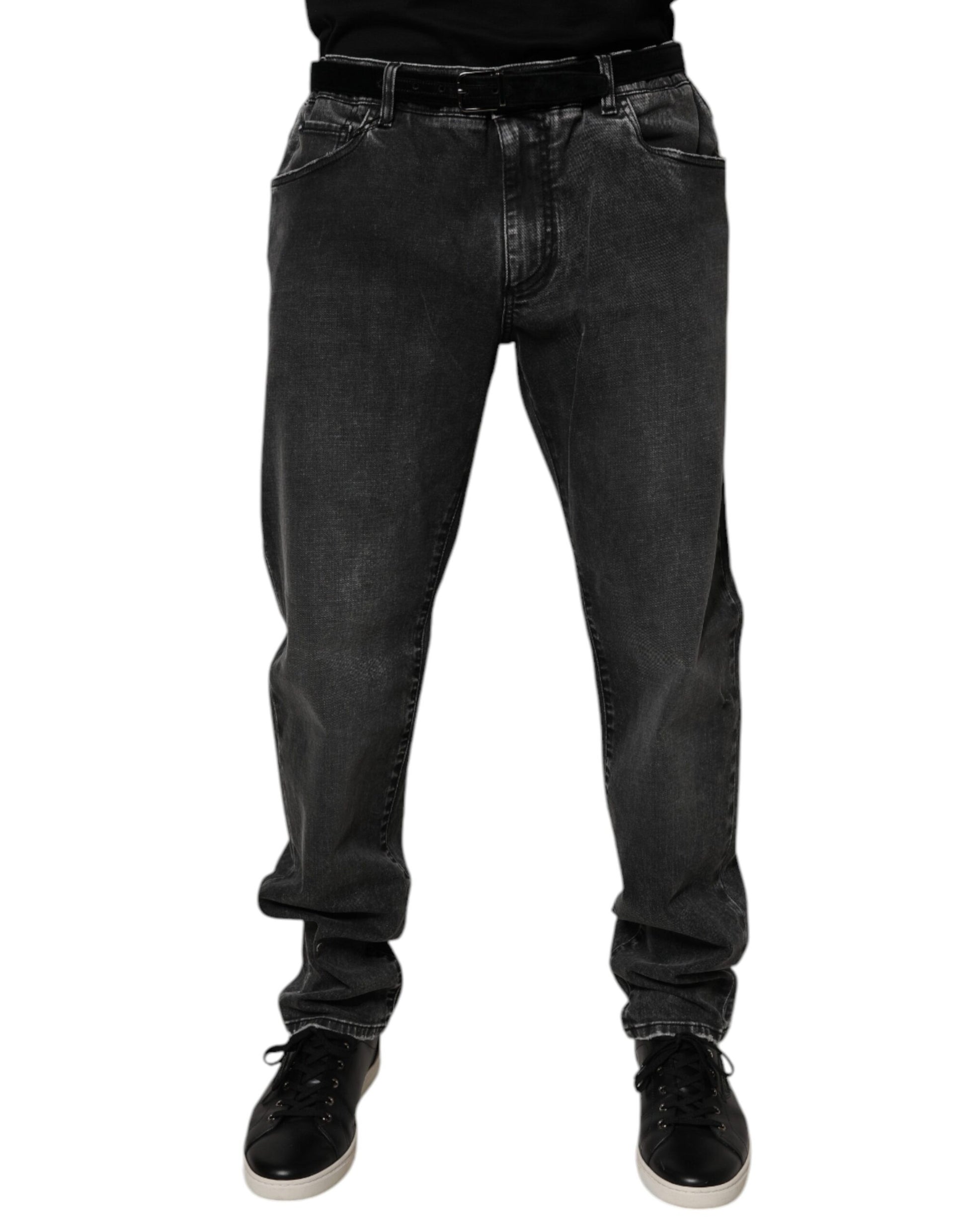 Black Cotton Stretch Skinny Men Denim Jeans