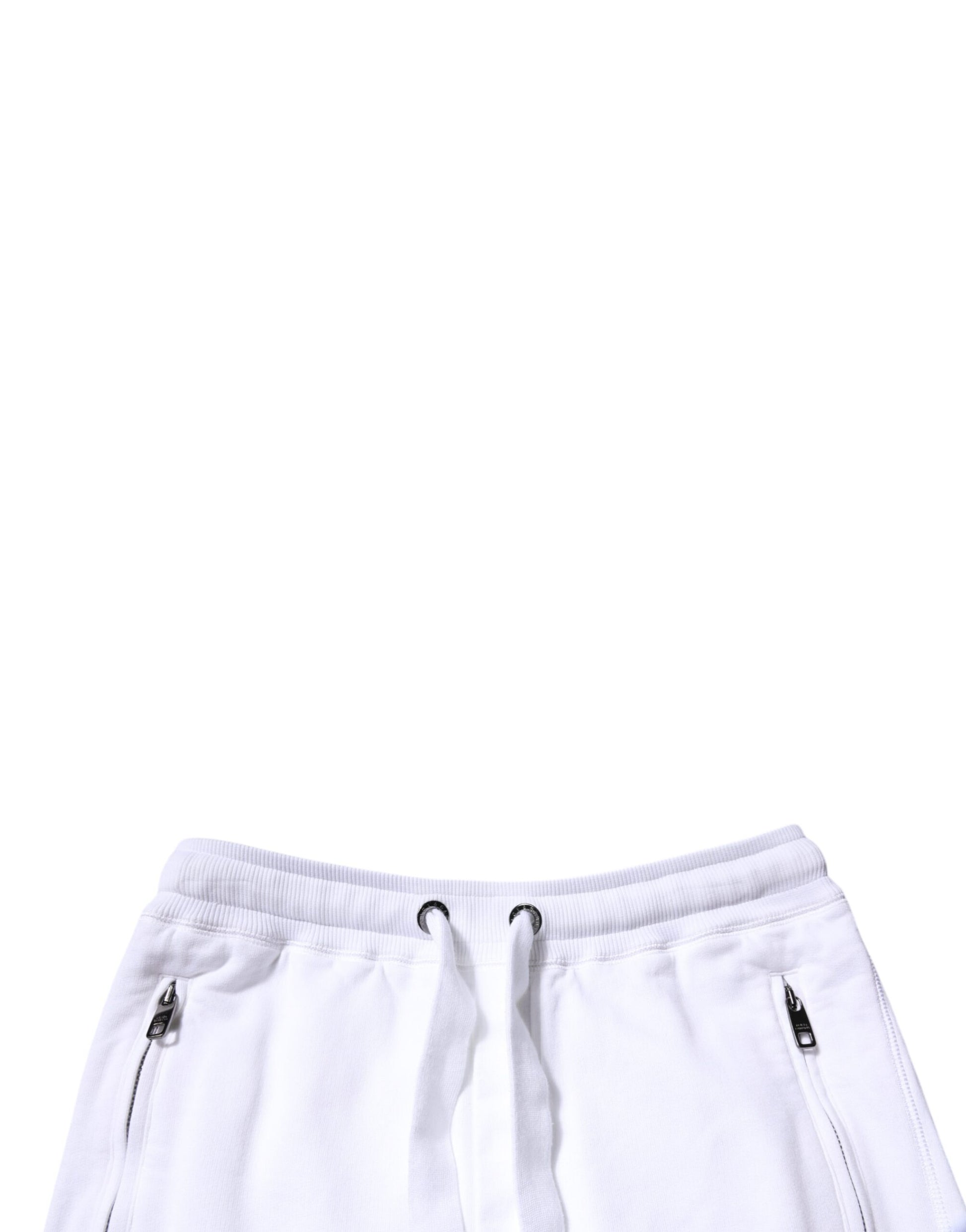 White Cotton Logo Jogger Pants