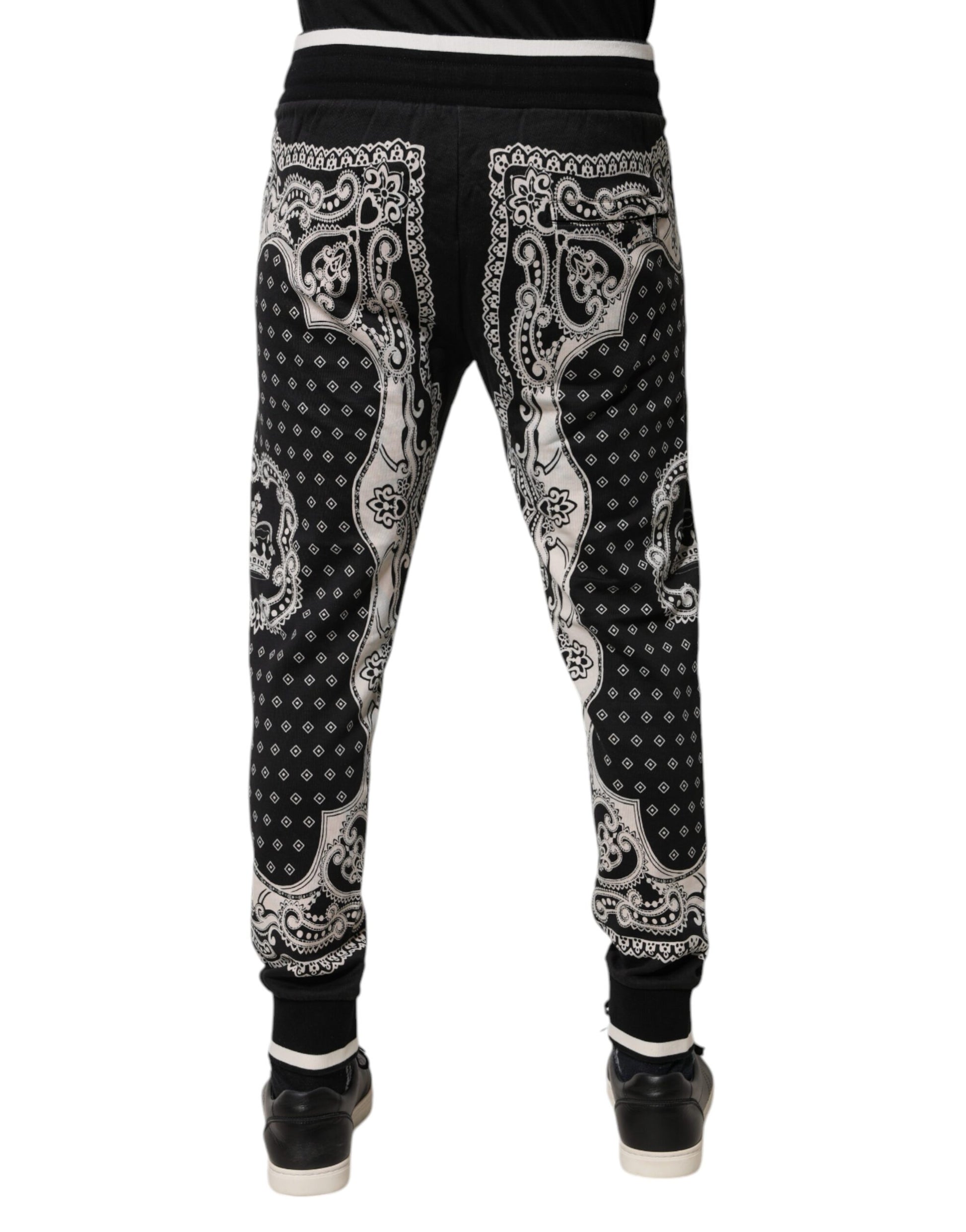 Black Bandana Cotton Jogger Pants