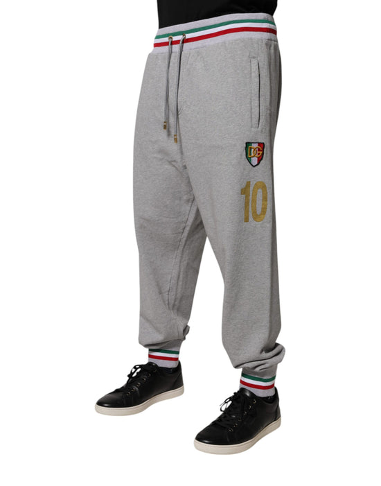 Gray Logo Patch CottonJogger Sweatpants Pants