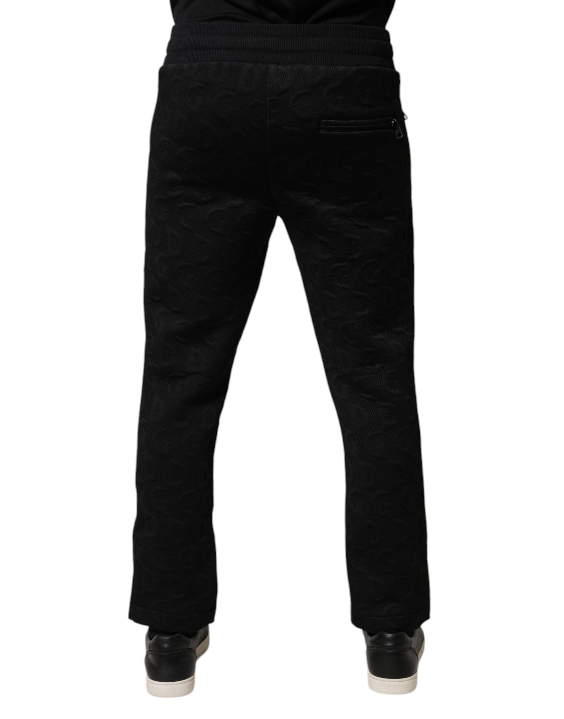 Black Logo Monogram Jogger Sweatpants Pants