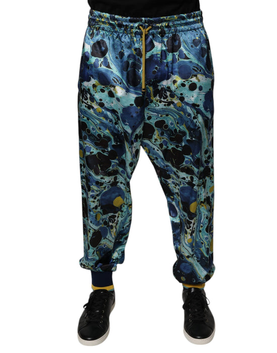 Multicolor Marble Print Jogger Men Sweatpants Pants