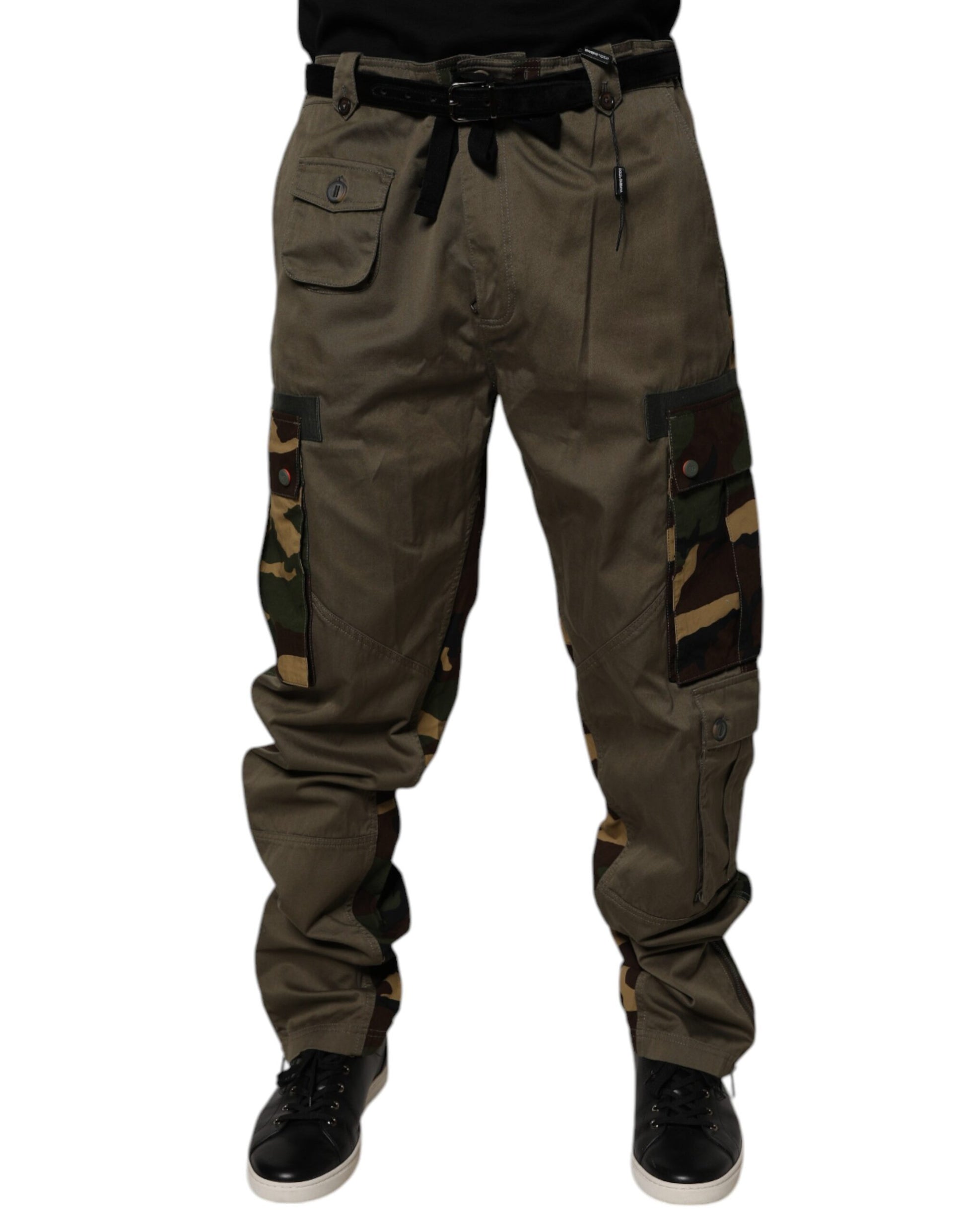 Multicolor Patchwork Camouflage Cargo Pants