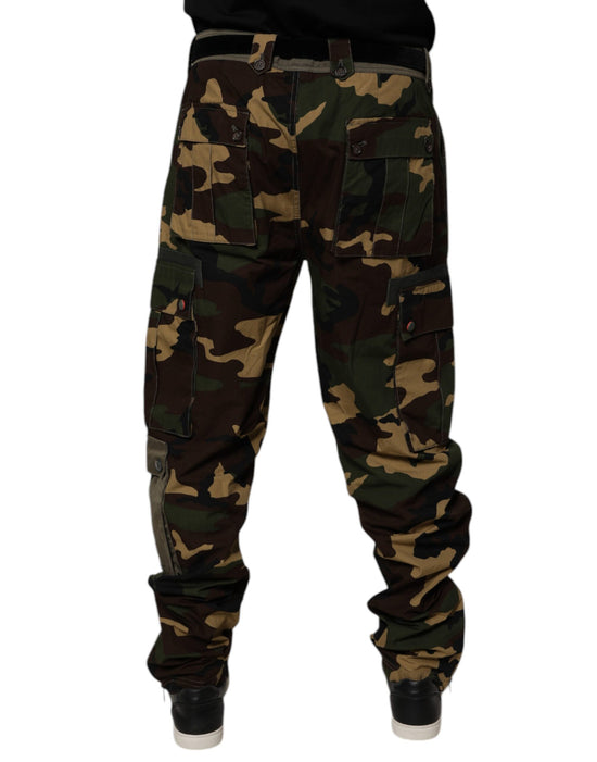 Multicolor Patchwork Camouflage Cargo Pants